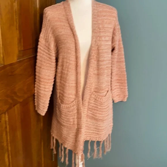 Pink Lily Sweaters Pink Lily Fringe Cardigan Nwot Poshmark